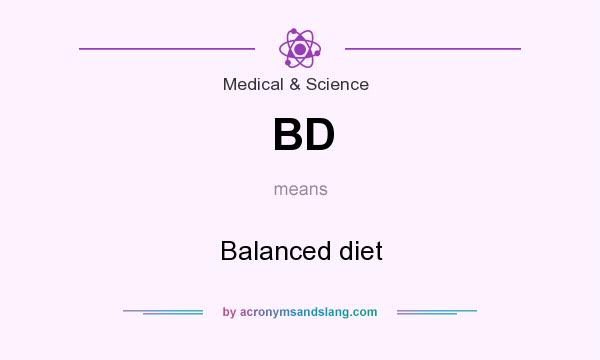 What does BD mean? It stands for Balanced diet