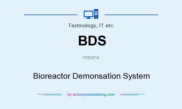What does BDS mean? It stands for Bioreactor Demonsation System