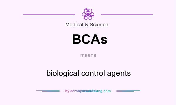What does BCAs mean? It stands for biological control agents