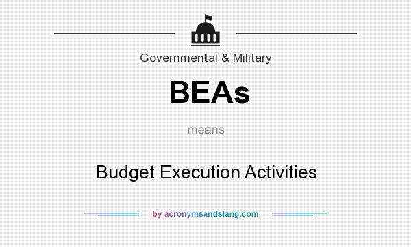 What does BEAs mean? It stands for Budget Execution Activities