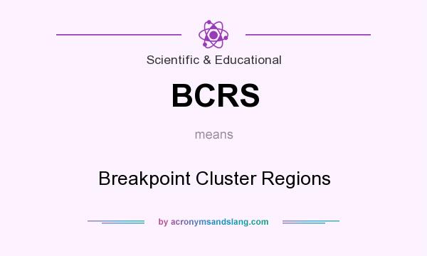 What does BCRS mean? It stands for Breakpoint Cluster Regions