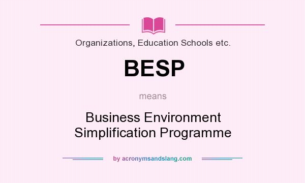 What does BESP mean? It stands for Business Environment Simplification Programme