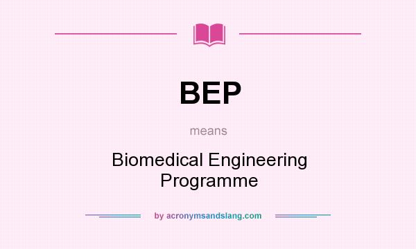 What does BEP mean? It stands for Biomedical Engineering Programme