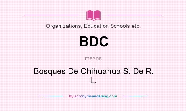 What does BDC mean? It stands for Bosques De Chihuahua S. De R. L.