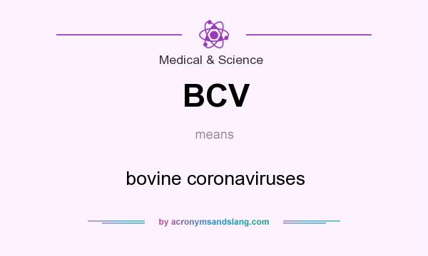 What does BCV mean? It stands for bovine coronaviruses