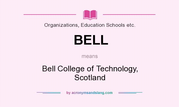 What does BELL mean? It stands for Bell College of Technology, Scotland