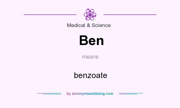 What does Ben mean? It stands for benzoate
