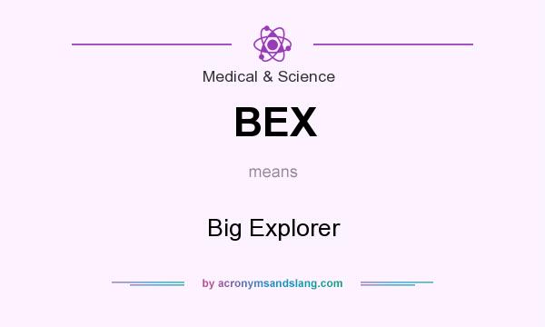 What does BEX mean? It stands for Big Explorer