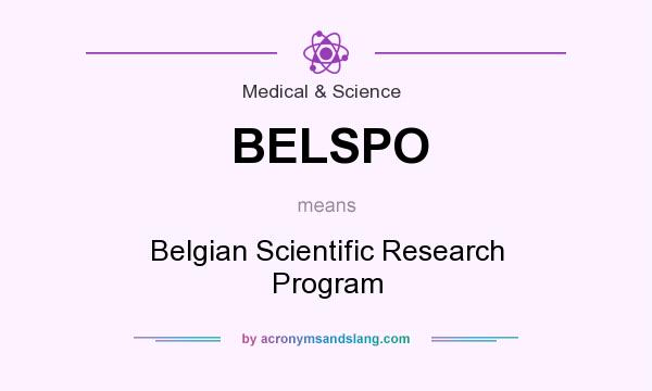 What does BELSPO mean? It stands for Belgian Scientific Research Program