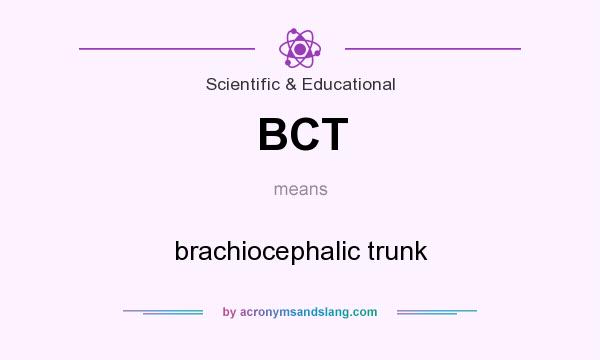 What does BCT mean? It stands for brachiocephalic trunk