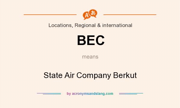 What does BEC mean? It stands for State Air Company Berkut