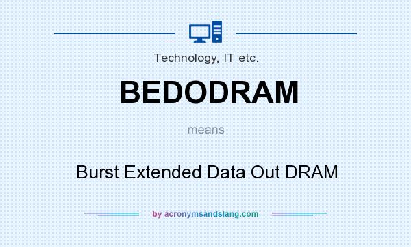 What does BEDODRAM mean? It stands for Burst Extended Data Out DRAM