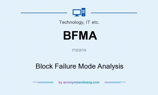 What does BFMA mean? It stands for Block Failure Mode Analysis