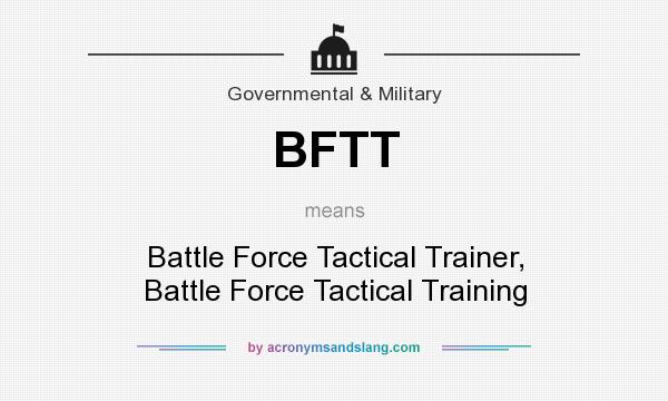 What does BFTT mean? It stands for Battle Force Tactical Trainer, Battle Force Tactical Training