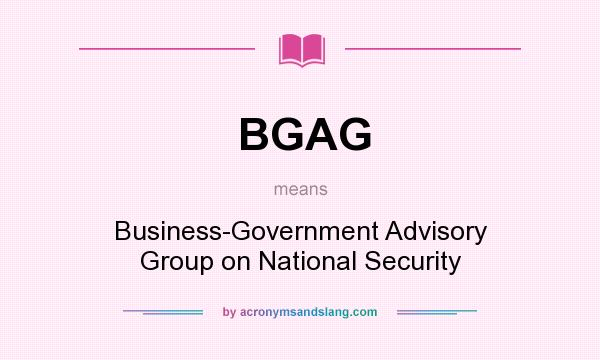 What does BGAG mean? It stands for Business-Government Advisory Group on National Security