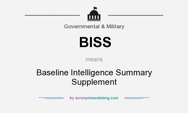 What does BISS mean? It stands for Baseline Intelligence Summary Supplement