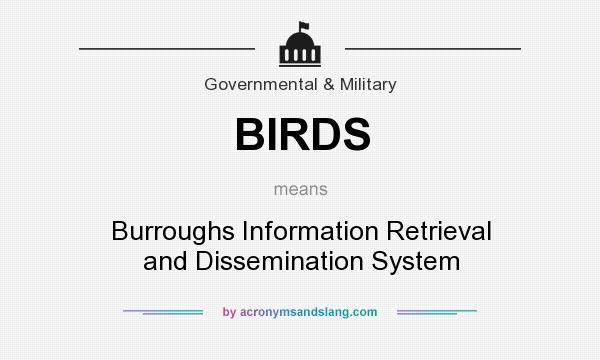 What does BIRDS mean? It stands for Burroughs Information Retrieval and Dissemination System
