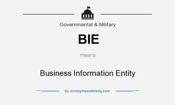 What does BIE mean? It stands for Business Information Entity