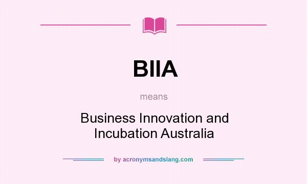 What does BIIA mean? It stands for Business Innovation and Incubation Australia