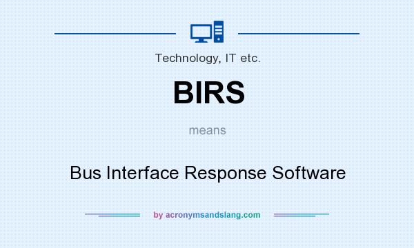 What does BIRS mean? It stands for Bus Interface Response Software