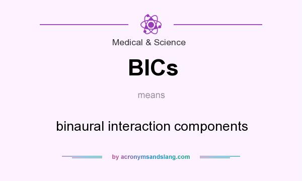 What does BICs mean? It stands for binaural interaction components