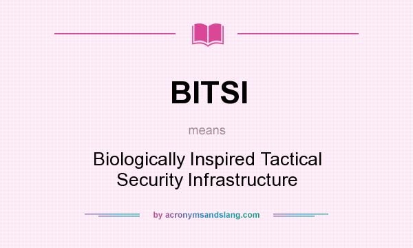 What does BITSI mean? It stands for Biologically Inspired Tactical Security Infrastructure