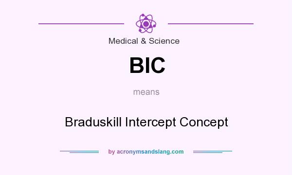 What does BIC mean? It stands for Braduskill Intercept Concept