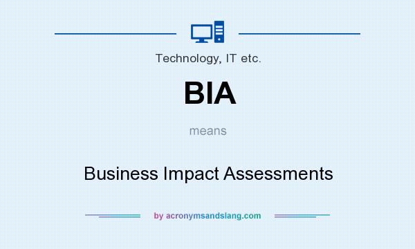 What does BIA mean? It stands for Business Impact Assessments