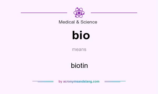 What does bio mean? It stands for biotin