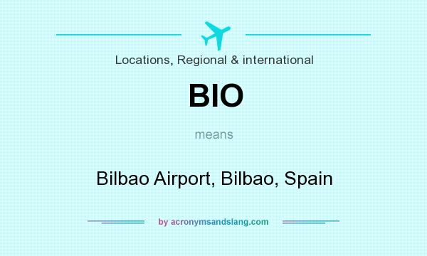 What does BIO mean? It stands for Bilbao Airport, Bilbao, Spain
