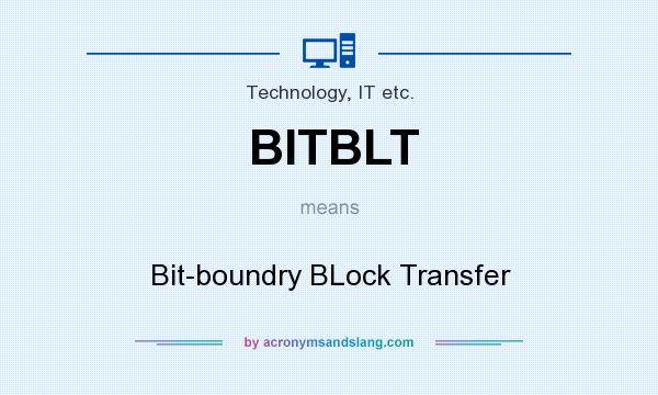 What does BITBLT mean? It stands for Bit-boundry BLock Transfer
