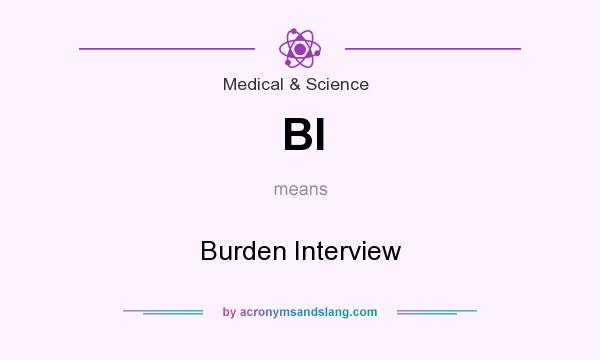 What does BI mean? It stands for Burden Interview