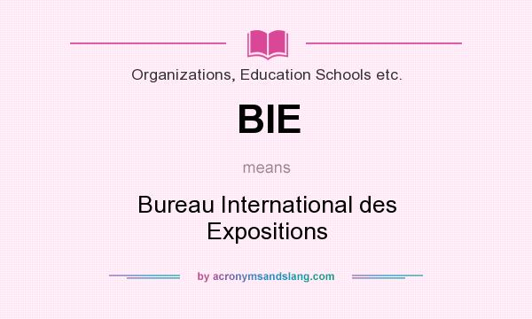 What does BIE mean? It stands for Bureau International des Expositions