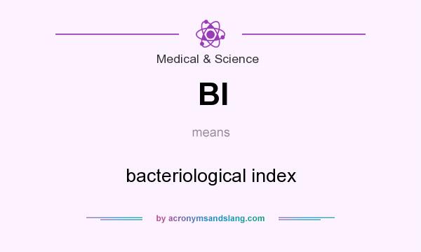 What does BI mean? It stands for bacteriological index