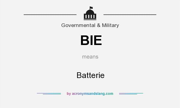 What does BIE mean? It stands for Batterie