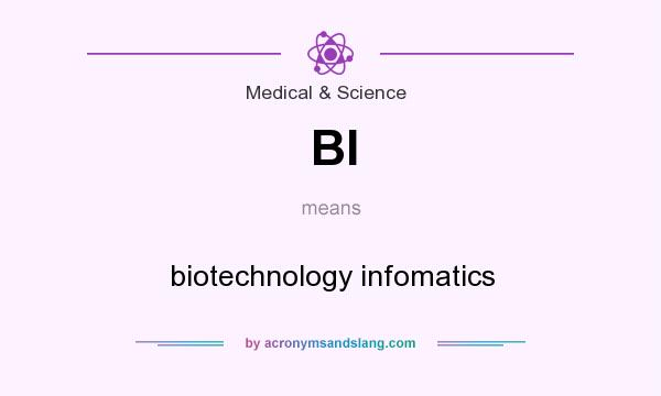 What does BI mean? It stands for biotechnology infomatics