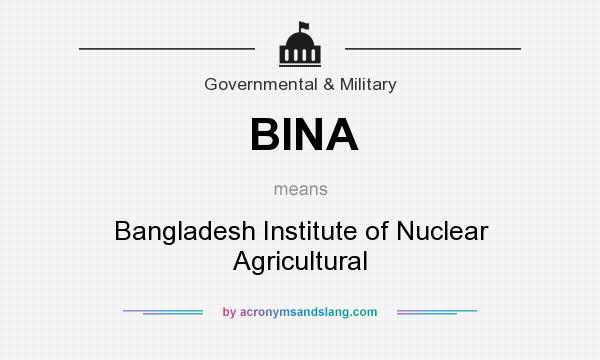 What does BINA mean? It stands for Bangladesh Institute of Nuclear Agricultural