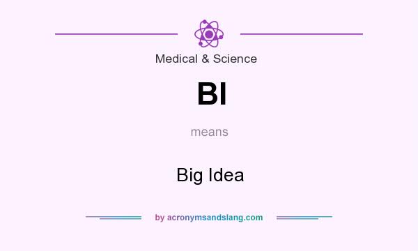 What does BI mean? It stands for Big Idea