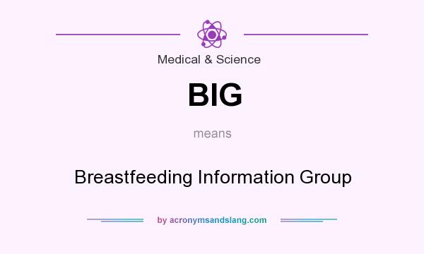 What does BIG mean? It stands for Breastfeeding Information Group