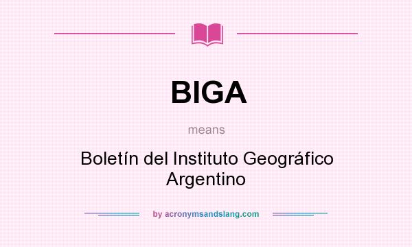 What does BIGA mean? It stands for Boletín del Instituto Geográfico Argentino
