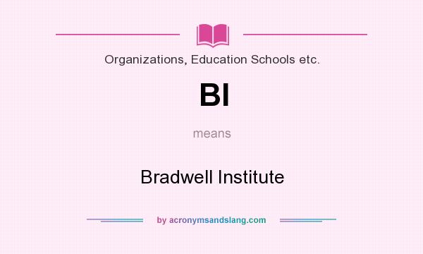 What does BI mean? It stands for Bradwell Institute