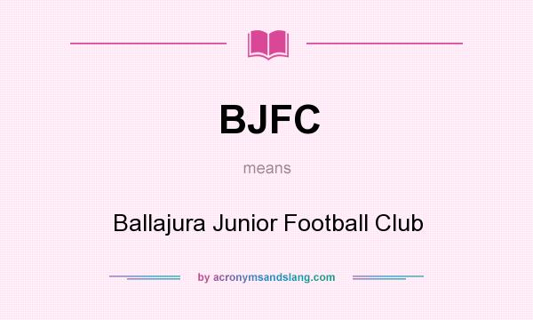 What does BJFC mean? It stands for Ballajura Junior Football Club