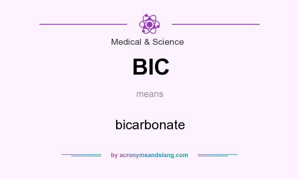 What does BIC mean? It stands for bicarbonate