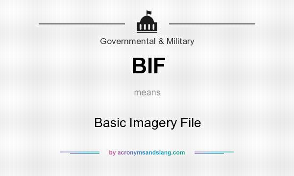 What does BIF mean? It stands for Basic Imagery File