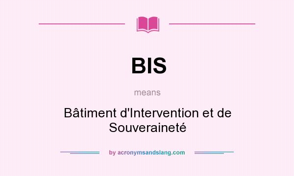 What does BIS mean? It stands for Bâtiment d`Intervention et de Souveraineté
