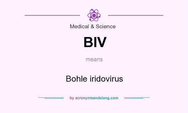 What does BIV mean? It stands for Bohle iridovirus