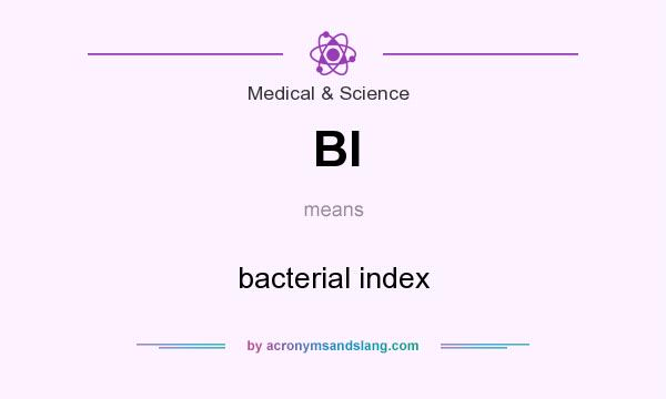 What does BI mean? It stands for bacterial index