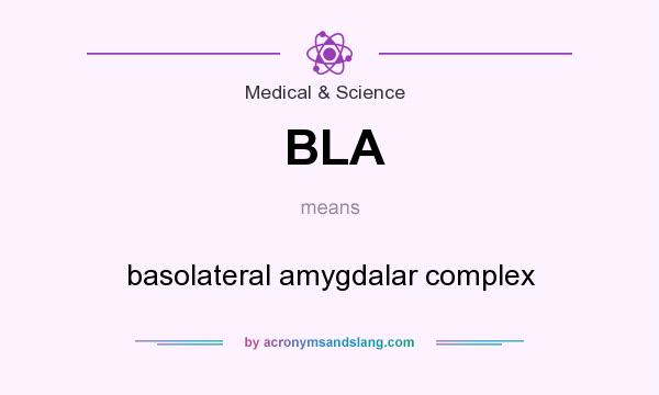 What does BLA mean? It stands for basolateral amygdalar complex
