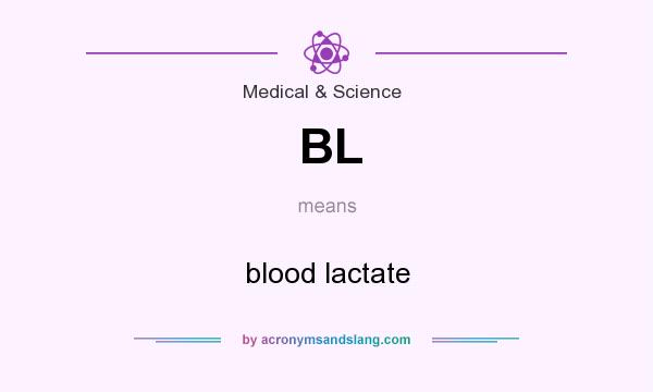 What does BL mean? It stands for blood lactate