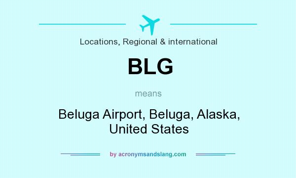 What does BLG mean? It stands for Beluga Airport, Beluga, Alaska, United States